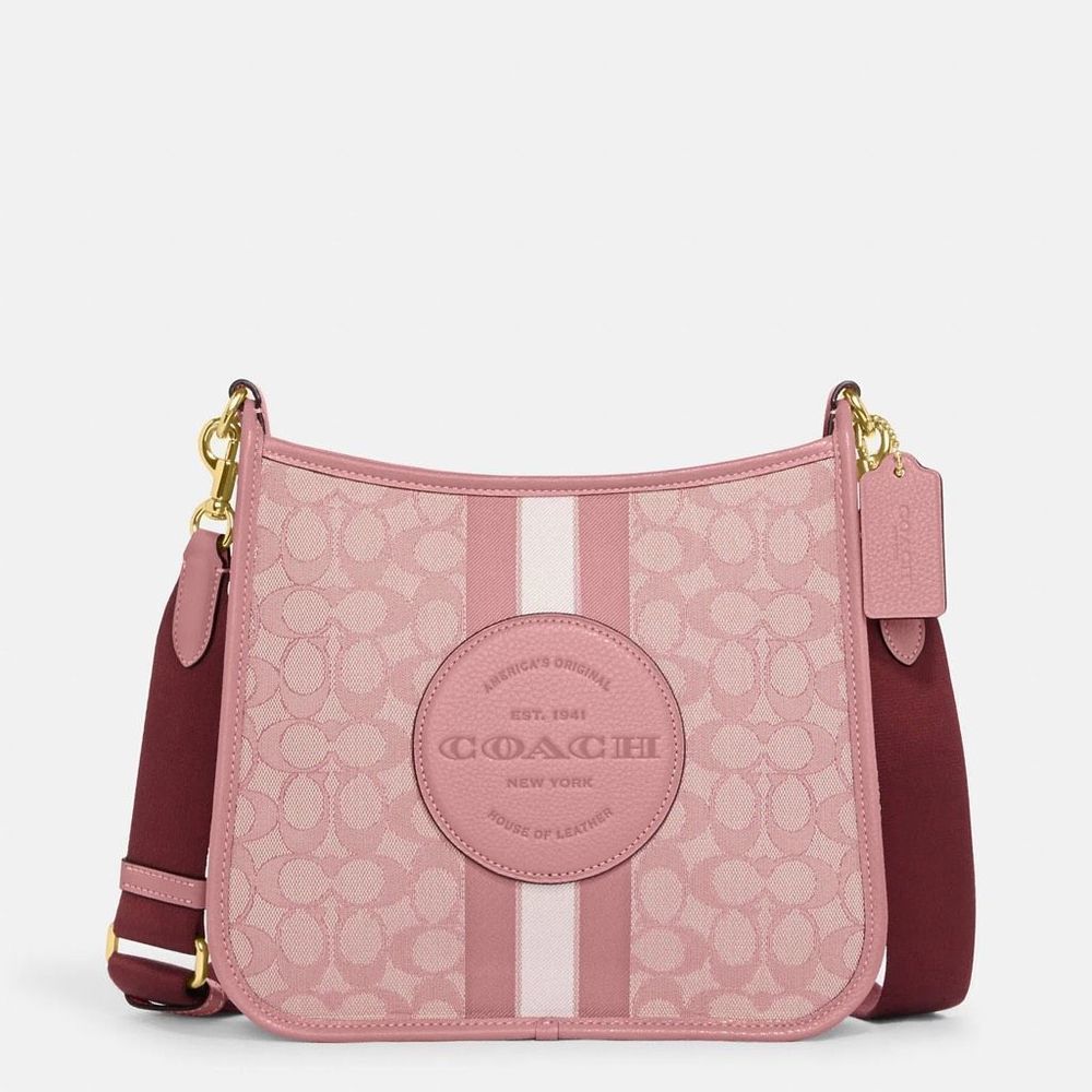 NWT Coach Dempsey File Bag Signature Jacquard With Stripe And Coach Patch CA195